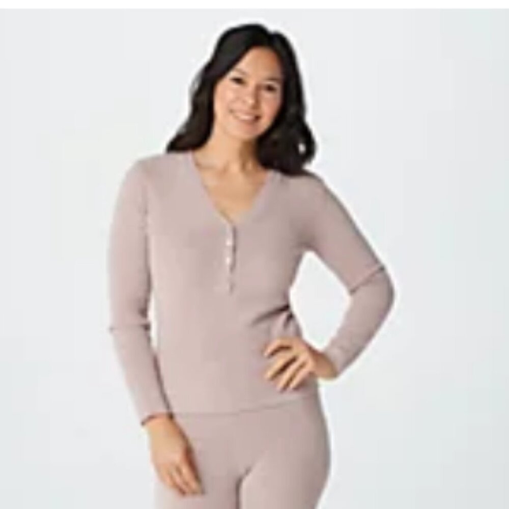 NWT Barefoot Dreams Henley Cozy Chic Ultra Lite Sand Dune Small